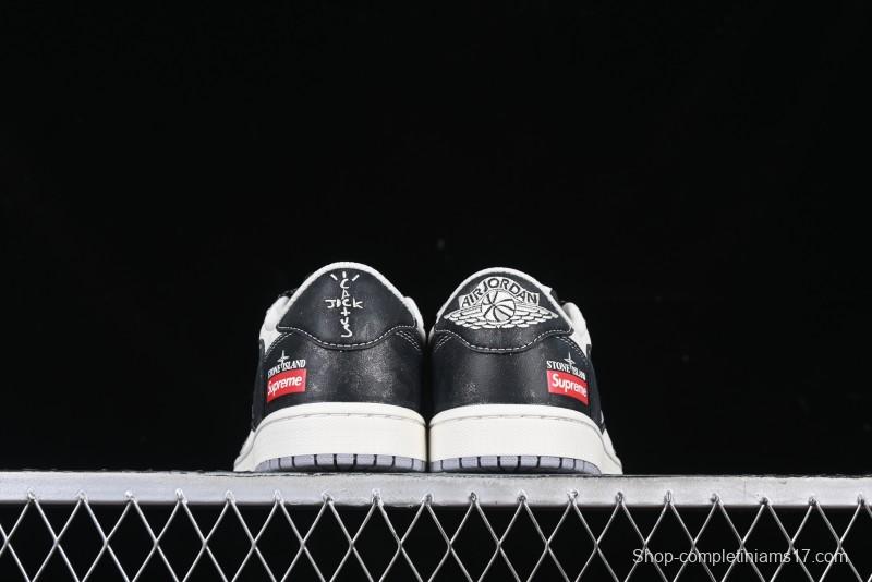 Nike Travis Scott x Fragment Design x Air Jordan 1 Low OG SP AJ1 Retro Sneakers - DM7866-050