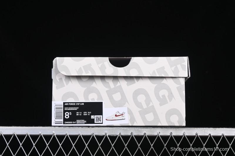 Nike Air Force 1 '07 Low The North Face Collaboration Beige Red Casual Sneakers - DM6688-047