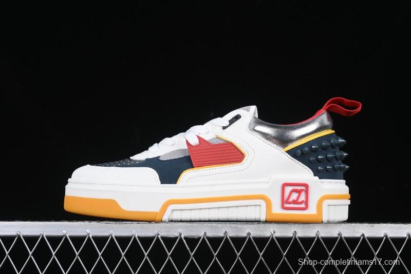 Christian Louboutin Funnyto Flat Comfortable Fashion Low-Top Sneakers in White Yellow Red - X.D4