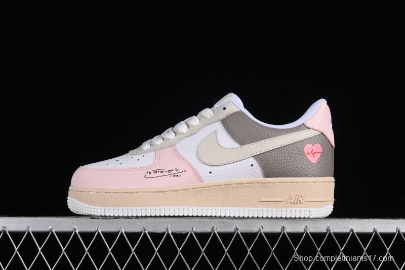 Nike Air Force 1 '07 Low Valentine's Day Limited Edition EKG Heartbeat Double Heart Design Casual Sneakers - TY0301-222
