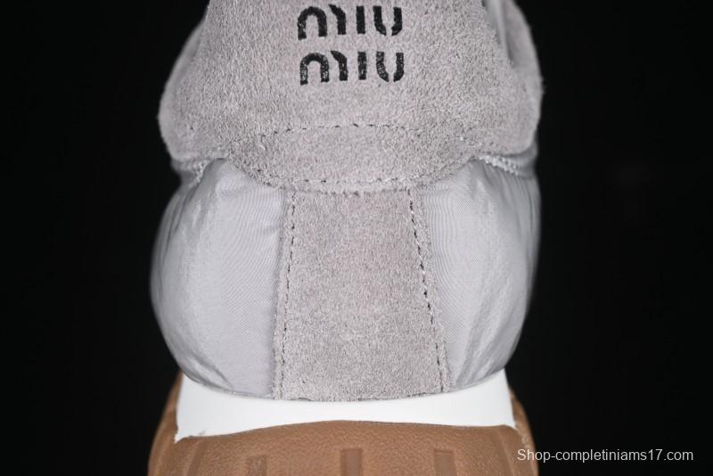 Miu Miu Suede Round Toe Lace-Up Low Top Women's Casual Shoes - 99D4