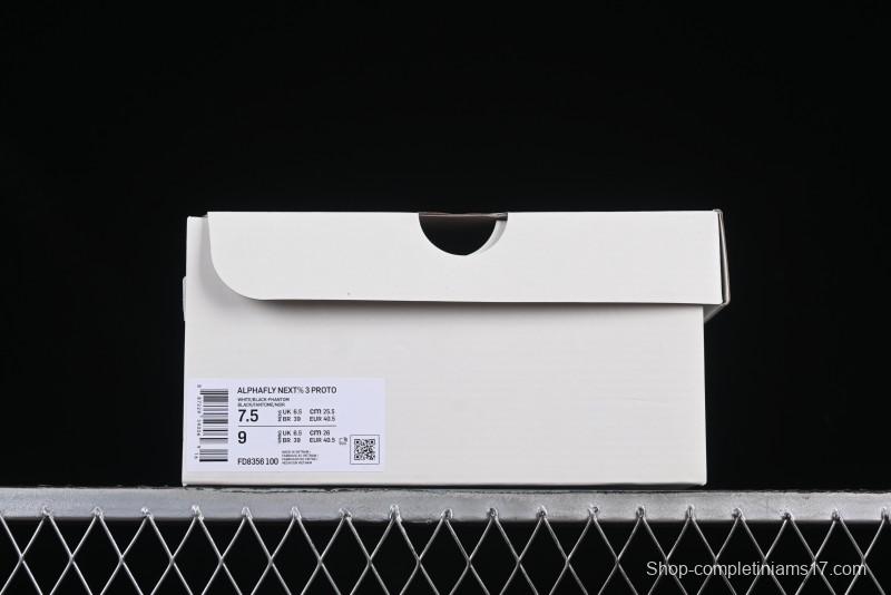 Nike Zoom Vaporfly Next 3% Prototype Super Marathon Running Shoes with Dual Air Zoom and ZoomX Foam - FD8356-100