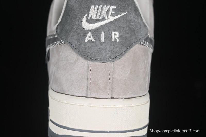 Nike Air Force 1 '07 Low Violent Bear Collaboration Grey Embroidered Swoosh Low-Top Casual Sneakers - KK1988-047