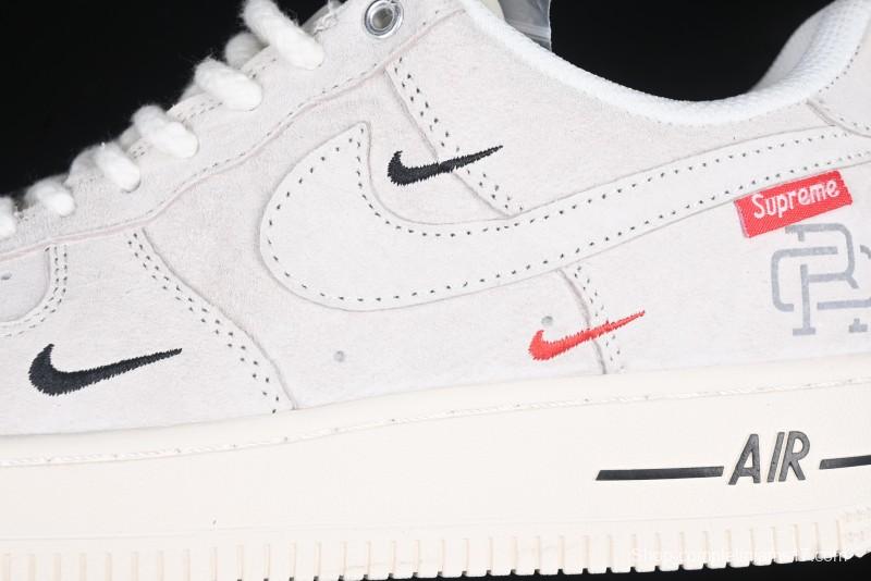 Nike Air Force 1 '07 Low Supreme Champion Collaboration Off-White Mini Swoosh Casual Sneakers - SJ6698-020