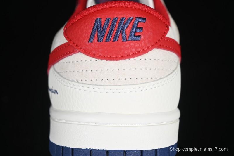 Nike SB Dunk Low Edison Chen Collaboration Blue Red Swoosh Anniversary Custom Low-Top Casual Skate Shoes - DJ2024-099