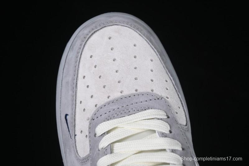 Nike Air Force 1 '07 Low Stussy Collaboration Grey Blue Pig Bear AF1 Low Top Casual Sneakers - DF0188-017