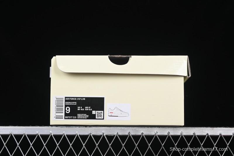 Nike Air Force 1 '07 Low Supreme Collaboration - Beige/Brown Colorway Low-Top Casual Sneakers BB7577-215
