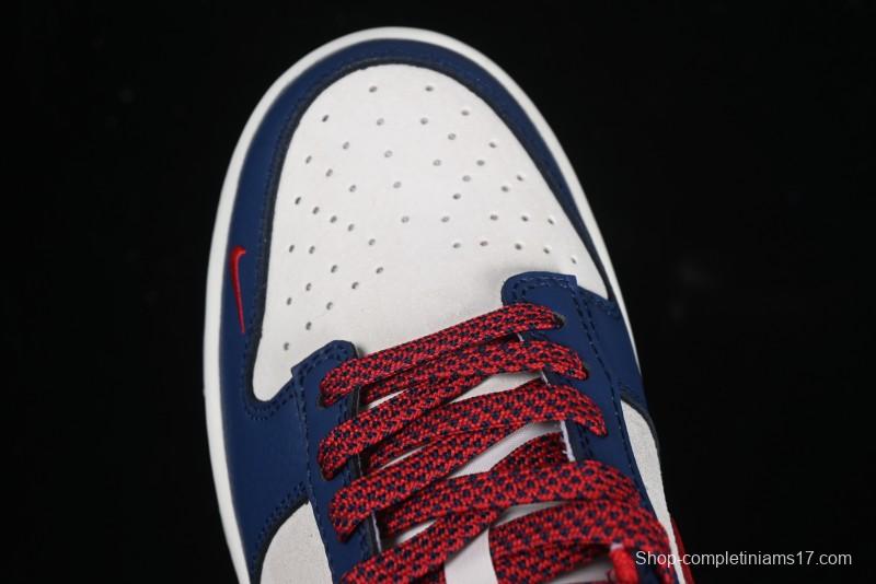 Nike SB Dunk Low Edison Chen Collaboration Blue Red Swoosh Anniversary Custom Low-Top Casual Skate Shoes - DJ2024-099
