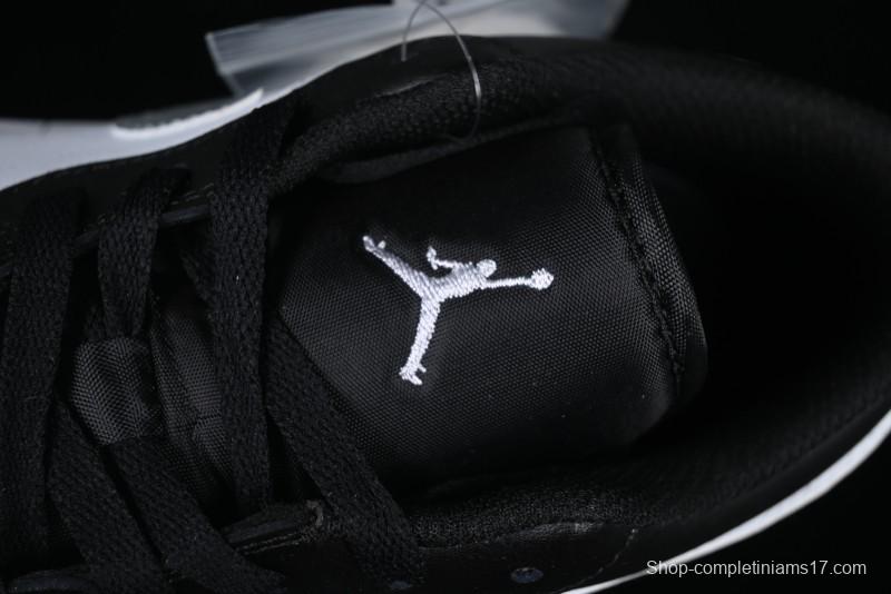 Nike Air Jordan 1 Low AJ1 Basketball Shoes in Black White Silver - 553558-131