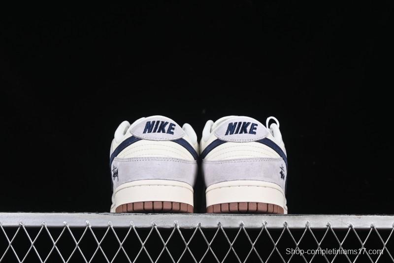 Nike SB Dunk Low Stussy Collaboration Blue Swoosh Gum Sole Anniversary Custom Low-Top Casual Sneakers - XS1086-012