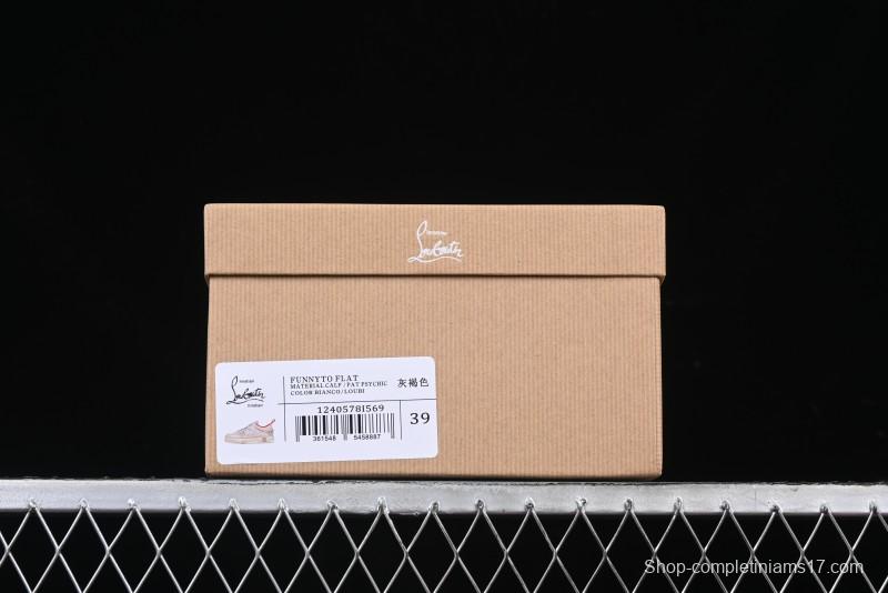 Christian Louboutin Funnyto Flat Comfortable Fashion Low Top Sneakers in Taupe - X.D4