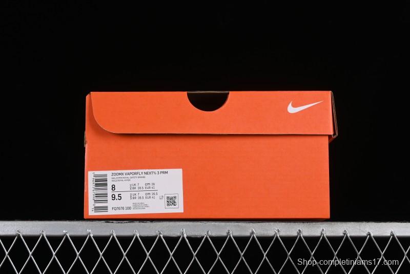 Nike ZoomX Vaporfly NEXT% 3 Marathon Series Lightweight Cushioned Running Shoes with Double-Layered ZoomX Foam - FQ7676-100