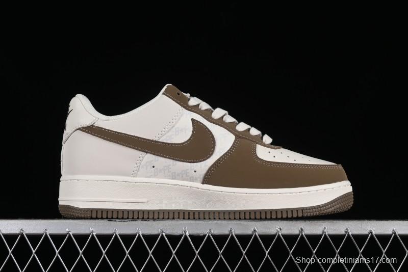 Nike Air Force 1 '07 Low BAPE Collaboration - Light Green Pigskin Low-Top Casual Sneakers - BA8806-225