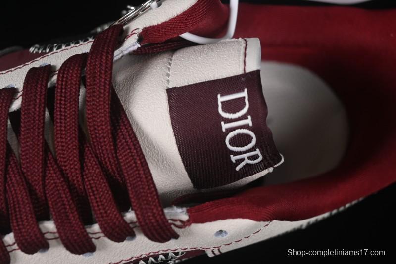 Nike Air Force 1 '07 Low Dior Collaboration Burgundy Low-Top Casual Sneakers - KK1988-046