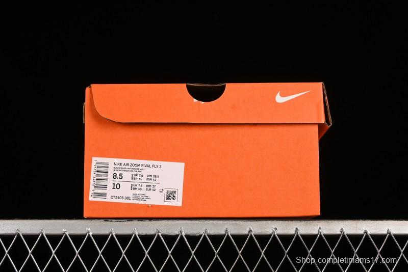 Nike Zoom Rival Fly 3 Lightweight Fabric Comfortable Cushion Non-Slip Low-Top Casual Running Shoes - CT2405-001