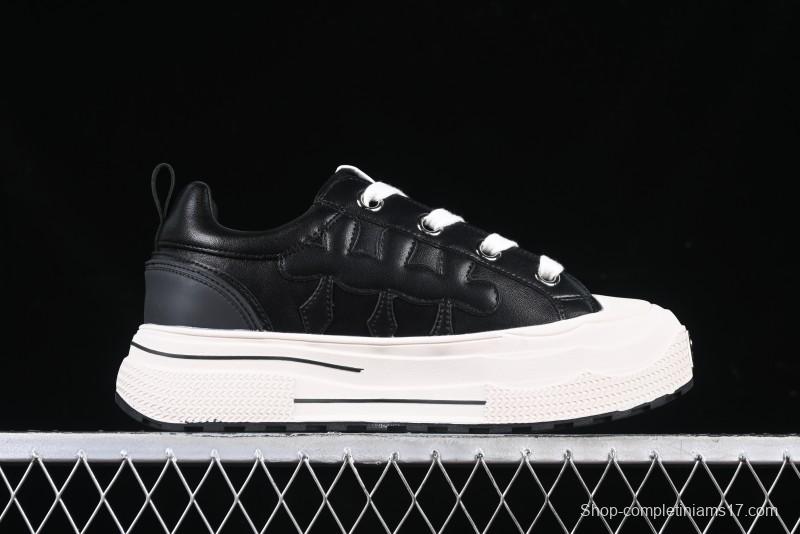 Shoot Brand Replay Black Plum Retro Comfort Leather Anti-Slip Platform Low-Top Casual Sneakers - AJD4