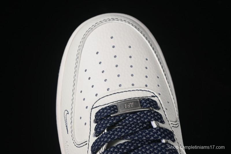 Nike Air Force 1 '07 Low Stussy Collaboration Grey Swoosh Casual Sneakers - HH7518-063