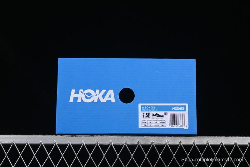 HOKA ONE ONE Bondi 9 Knit Lightweight Casual Running Shoes - 1162012 BWHT