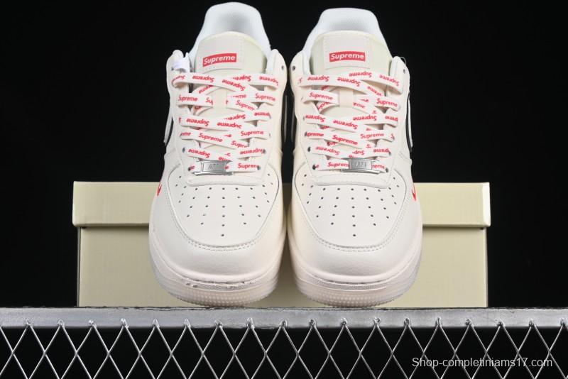 Nike Air Force 1 '07 Low Supreme Collaboration Off-White Crystal Custom Casual Sneakers - XZ6188-715