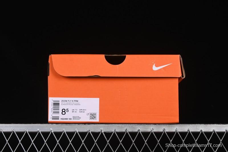 Nike Zoom Fly 6 Lightweight Responsive Running Shoes with Flyknit and Carbon Fiber Plate - HQ3498-100