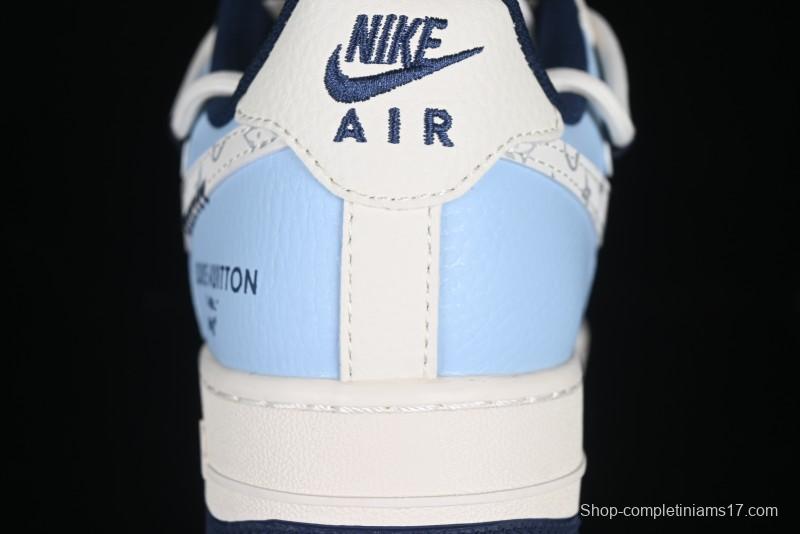 Nike Air Force 1'07 Low LV Collaboration University Blue Drawstring Casual Sneakers - DM6868-058