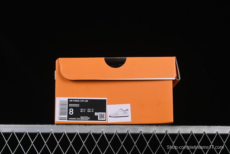 Nike Air Force 1'07 Low LV Collaboration University Blue Drawstring Casual Sneakers - DM6868-058
