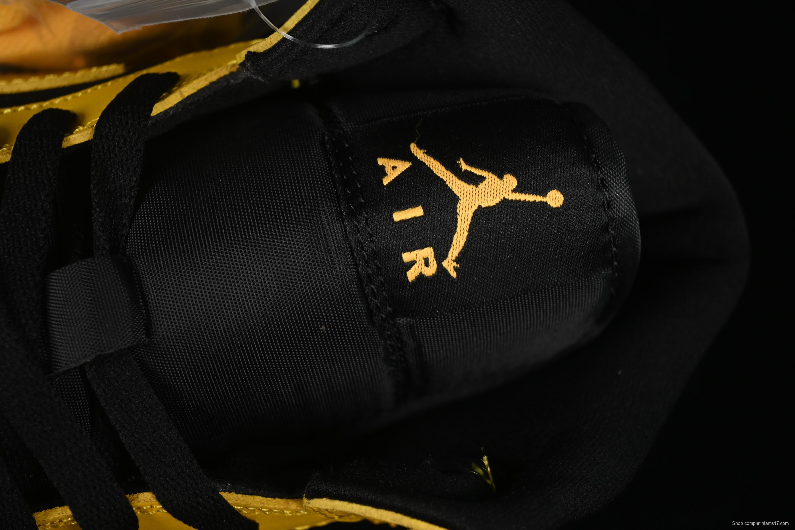 Nike Air Jordan 1 Mid AJ1 Black Yellow Mid-Top Casual Sneakers - HJ6654-071