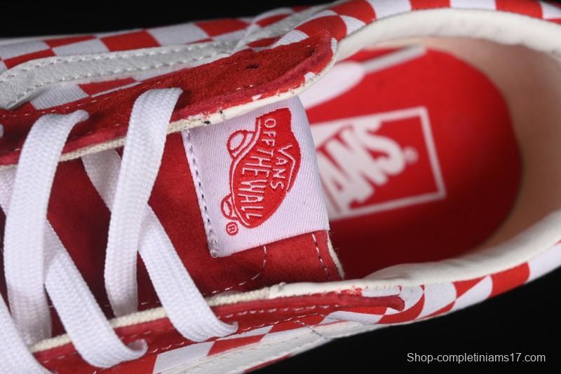 Vans Sk8-Low White Red Checkerboard Slip-Resistant Casual Skate Shoes - VN0A4UUK4W9