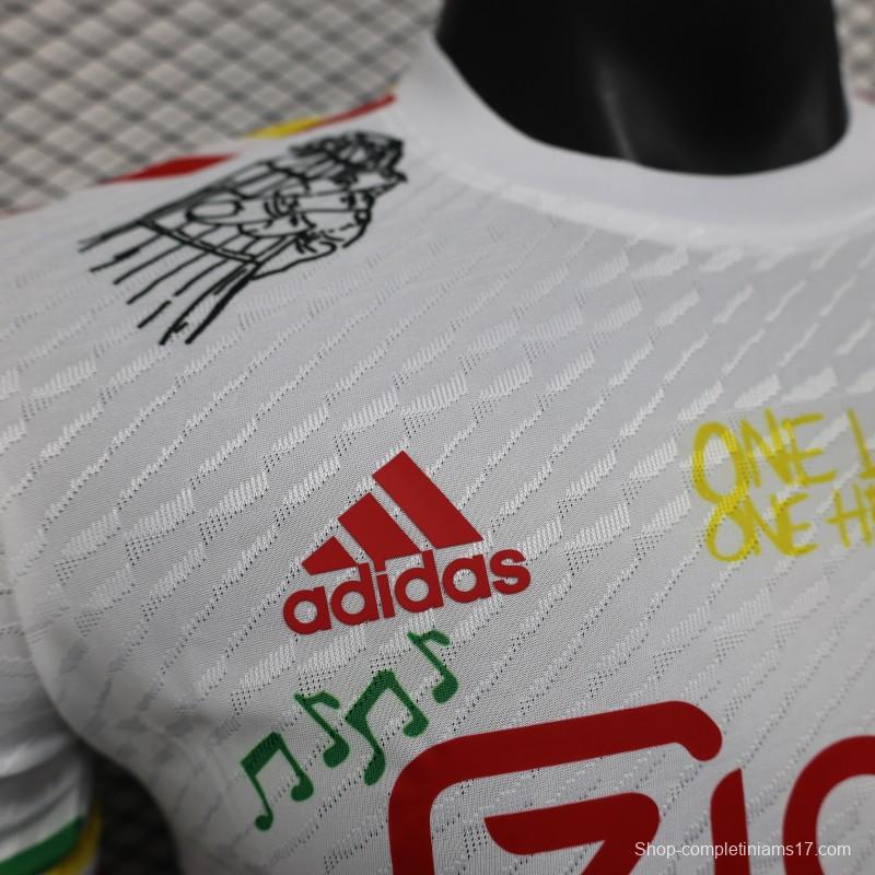Player Version 25/26 Ajax White Jersey with Bob Marley Tribute Design