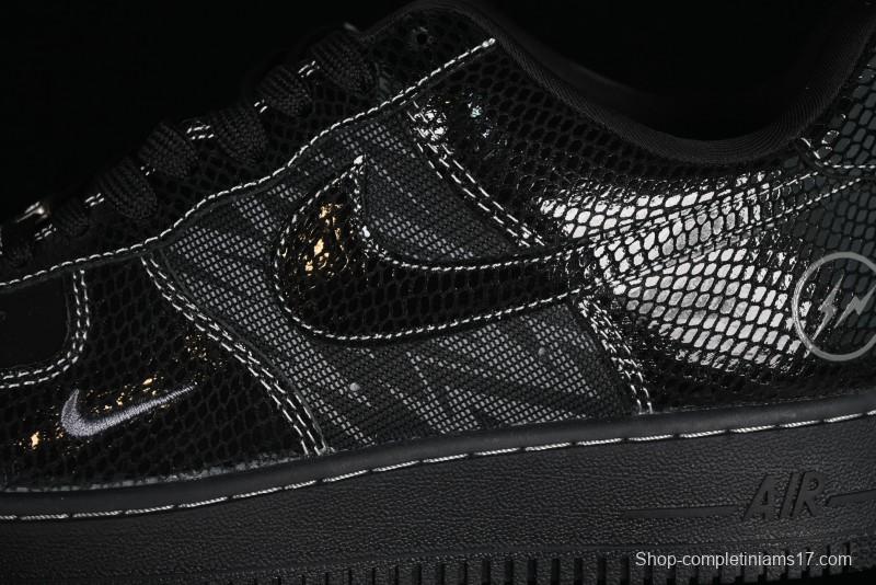 Nike Air Force 1'07 Low Lightning Collaboration Black Snake Scale Casual Sneakers - SC9207-529