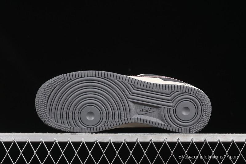 Nike Air Force 1 '07 Low Stussy Collaboration Render Red Swoosh Casual Sneakers - XS1958-573