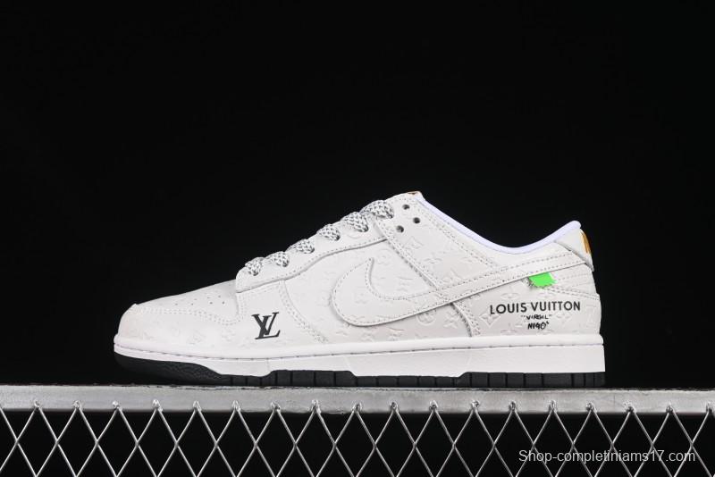 Nike SB Dunk Low LV Collaboration Black White Dark Print Anniversary High-End Custom Low-Top Casual Skate Shoes - XX3168-145