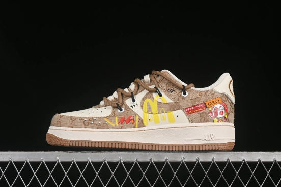 Nike Air Force 1'07 Low Casual Sneakers with McDonald's Collaboration Design - BD0077-111