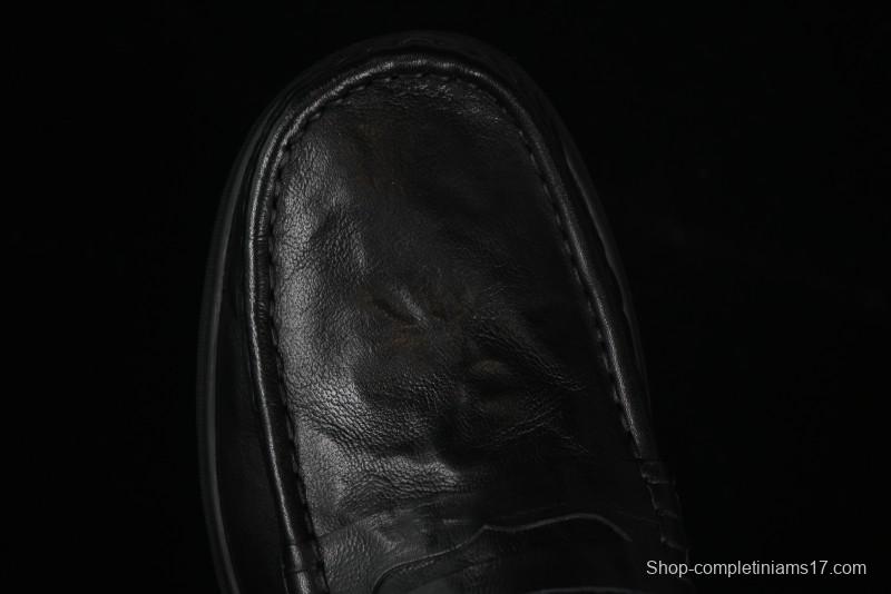 ECCO Soft Moc Summer Genuine Leather Breathable Slip-On Driving Shoes - 63516801001