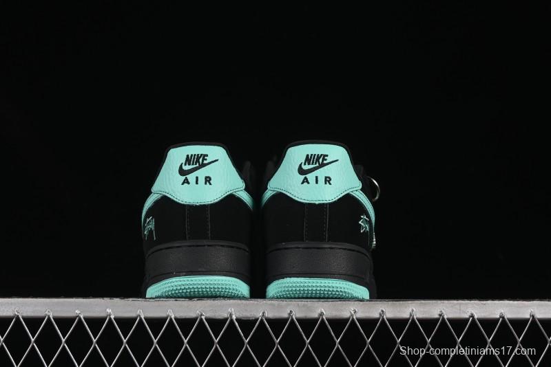 Nike Air Force 1 '07 Low Stussy Collaboration Tiffany Blue Casual Sneakers - DF0188-045