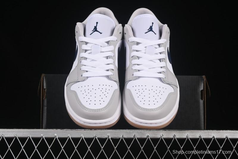 Nike Air Jordan 1 Low AJ1 Casual Sneakers with Blue Swoosh - 553558-146