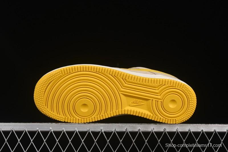 Nike Air Force 1'07 Low LV Collaboration Grey Yellow Casual Sneakers - HQ2037-322