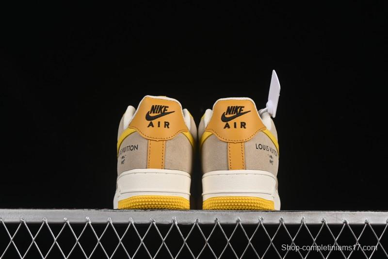 Nike Air Force 1'07 Low LV Collaboration Grey Yellow Casual Sneakers - HQ2037-322