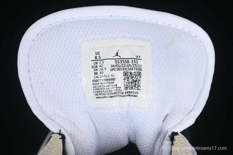 Nike Air Jordan 1 Low AJ1 Cream White Low-Top Casual Sneakers - 553558-153