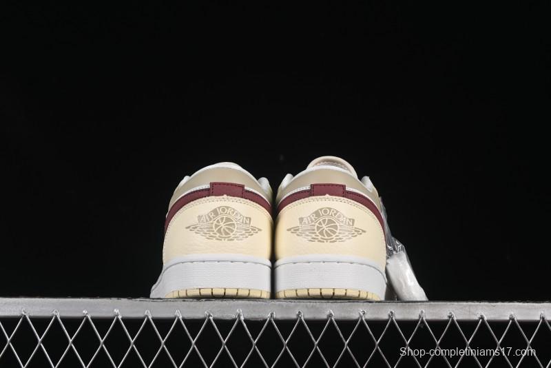 Nike Air Jordan 1 Low AJ1 Cream White Low-Top Casual Sneakers - HV6530-100
