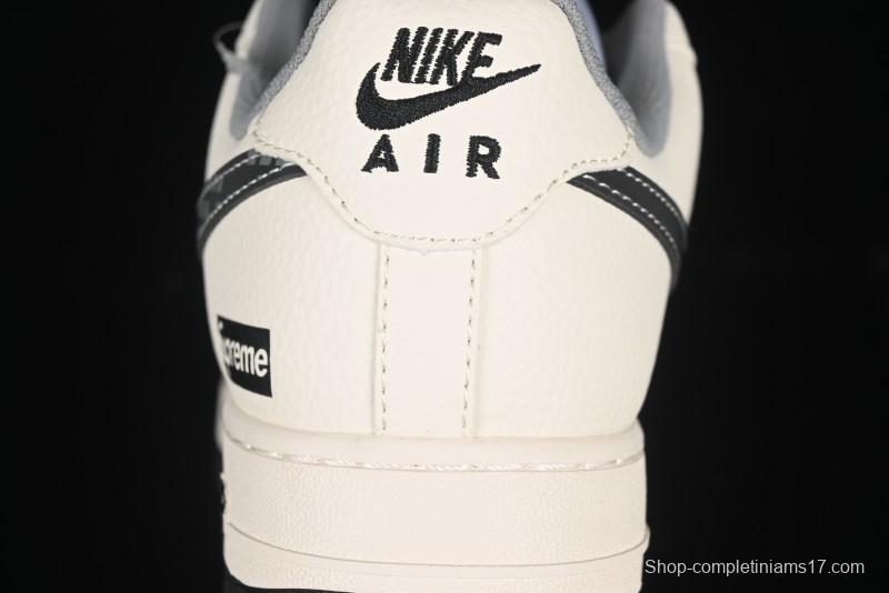 Nike Air Force 1 '07 Low Supreme Collaboration Beige Gray Building Blocks Casual Sneakers - XS1958-568