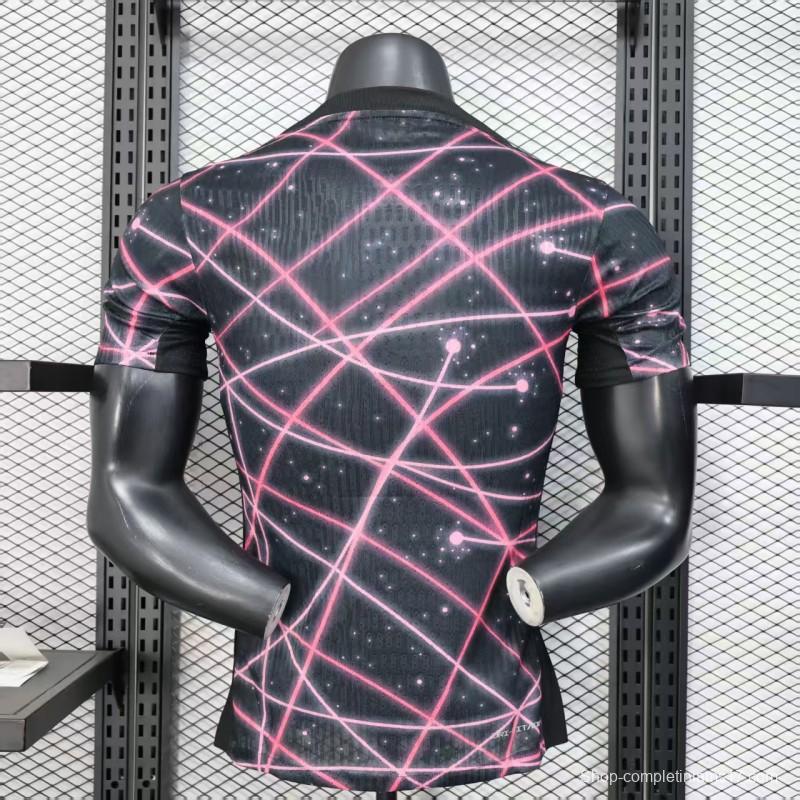 Player Version 25/26 Paris Saint-Germain PSG Black with Neon Geometric Network Jersey