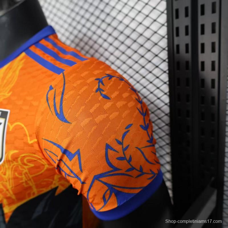 Player Version 2025 Japan Orange with Dragon Ball Z Vegeta Character Jersey