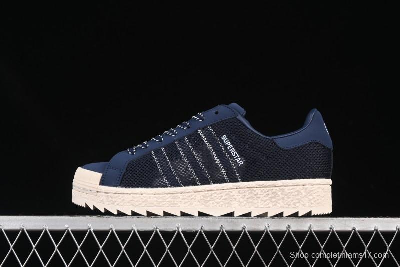 Adidas Clot x Superstar Shell Toe Casual Sneakers with Serrated Edge Design - IH3644