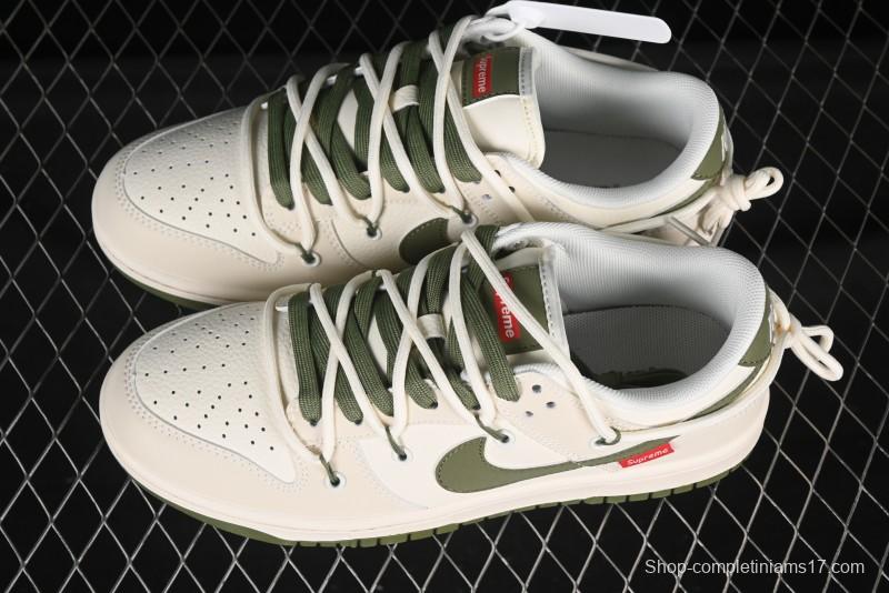 Nike SB Dunk Low Sup Anniversary Customized Low-Top Skateboarding Shoes with Strap and Green Swoosh - DM6868-090