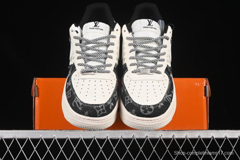 Nike Air Force 1 '07 Low LV Collaboration Double Print Denim Casual Sneakers - YX5066-317