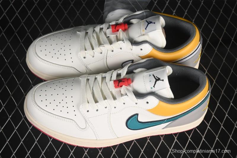 Nike Air Jordan 1 Low AJ1 Mismatched Swoosh Casual Sneakers - HV4511-133