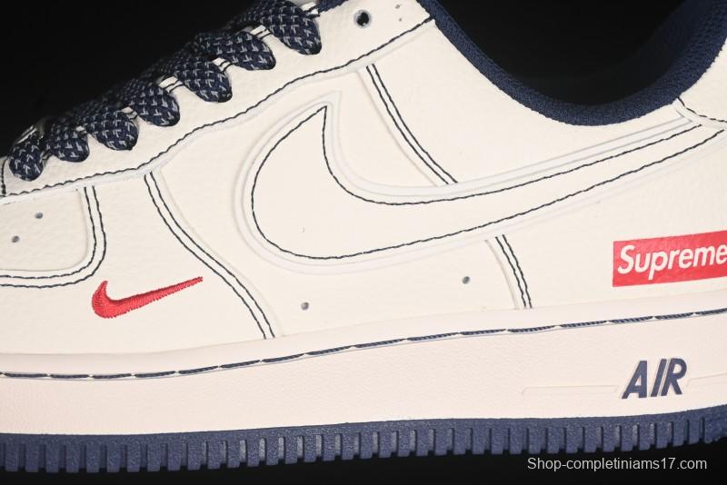 Nike Air Force 1 '07 Low Supreme Collaboration Casual Sneakers with Full-Length Air Cushion - HH7518-074
