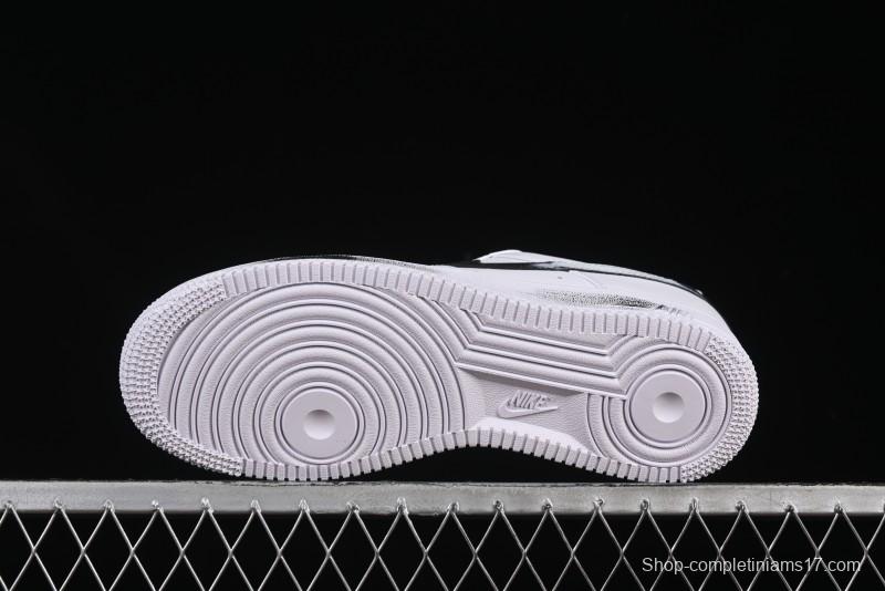Nike Air Force 1 '07 Low Casual Sneakers in White-Black Gradient with Full-Length Air Cushion - ZH0316-078