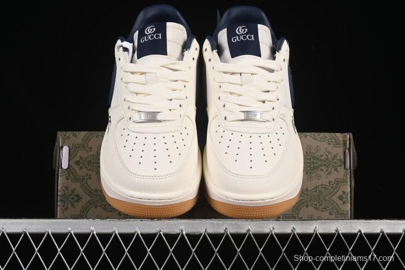 Nike Air Force 1 '07 Low Gucci Collaboration Large Swoosh Gum Sole Casual Sneakers - XS3464-576